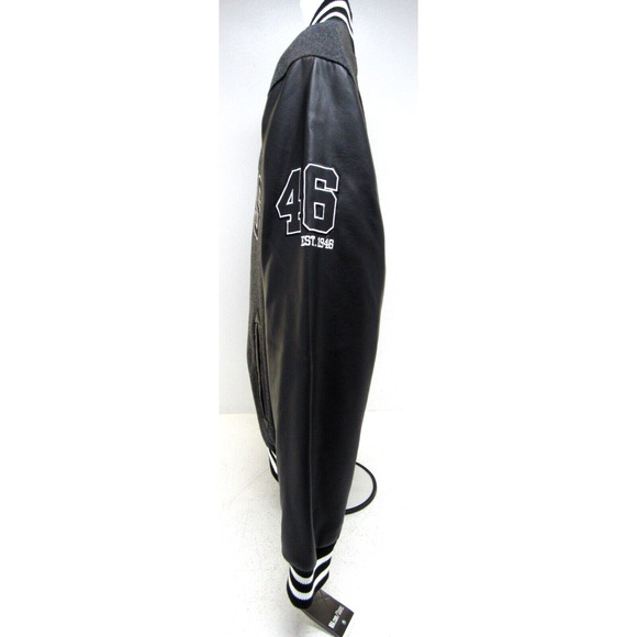 Men's NBA Varsity Jacket NEW YORK KNICKS GIII by Carl Banks Gray Black Large NEW - Picture 5 of 6